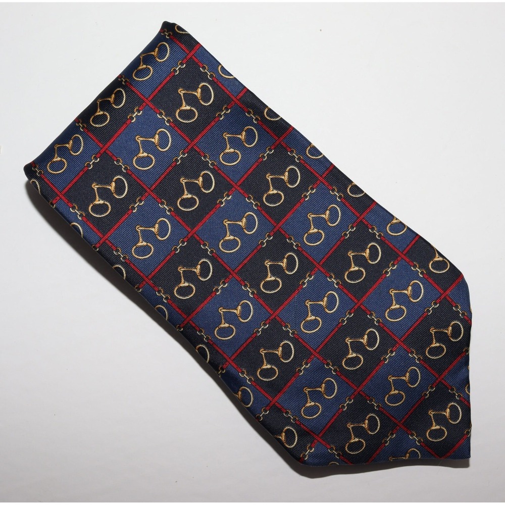 Tommy Hilfiger Men's 100% Silk‎ Made In USA Geometric Tie Necktie